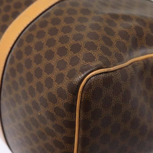 CELINE Macadam Canvas Boston Bag PVC Leather Brown Auth yk14397 - Picture 16 of 16